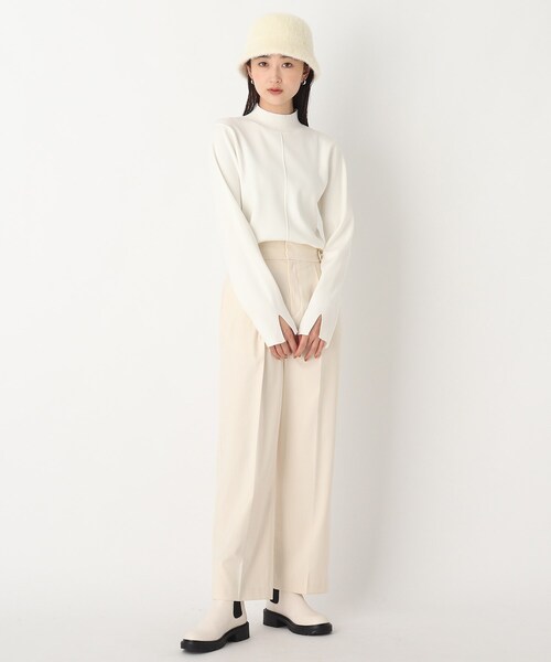OPAQUE.CLIP（オペークドットクリップ）の「◆レーヨンストレッチ モックネックニット【WEB限定サイズ】（ニット/セーター・レディース・ライトブルー/ブラック/ホワイト系・40/38/42）」の9枚目の写真