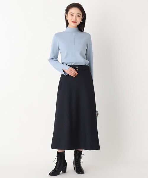 OPAQUE.CLIP（オペークドットクリップ）の「◆レーヨンストレッチ モックネックニット【WEB限定サイズ】（ニット/セーター・レディース・ライトブルー/ブラック/ホワイト系・40/38/42）」の13枚目の写真