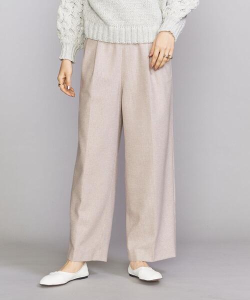 BEAUTY&YOUTH UNITED ARROWS(ビューティーアンドユースユナイテッドアローズ)の「BY ハウンドトゥース イージータック パンツ -ウォッシャブル-(その他パンツ・レディース・ベージュ/パープル・S/M)」の1枚目の写真