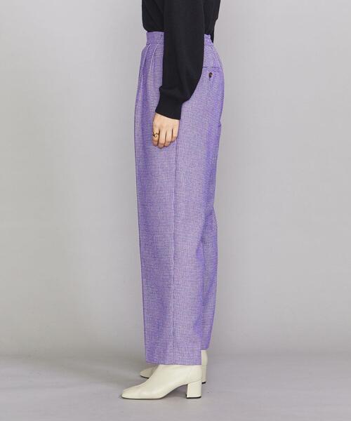 BEAUTY&YOUTH UNITED ARROWS(ビューティーアンドユースユナイテッドアローズ)の「BY ハウンドトゥース イージータック パンツ -ウォッシャブル-(その他パンツ・レディース・ベージュ/パープル・S/M)」の4枚目の写真