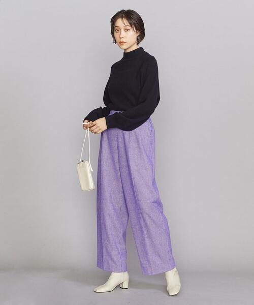 BEAUTY&YOUTH UNITED ARROWS(ビューティーアンドユースユナイテッドアローズ)の「BY ハウンドトゥース イージータック パンツ -ウォッシャブル-(その他パンツ・レディース・ベージュ/パープル・S/M)」の7枚目の写真