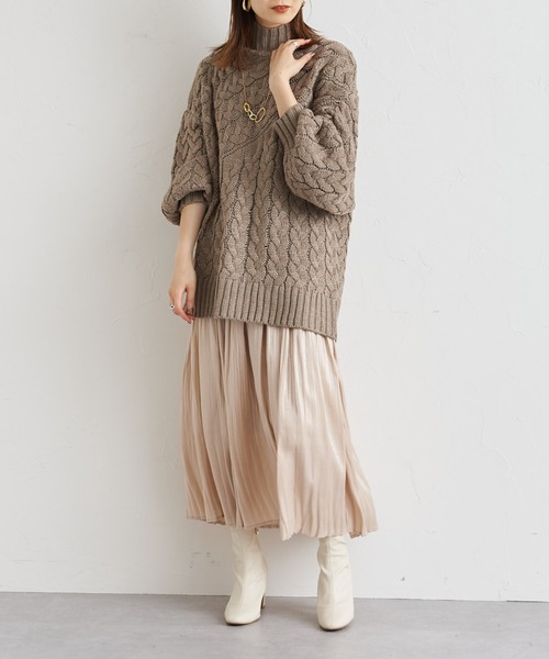 prose verse（プロズヴェール）の「ケーブル切替タートルニット（ニット/セーター・レディース・ブラック/グリーン/アイボリー/モカ・MEDIUM）」の17枚目の写真