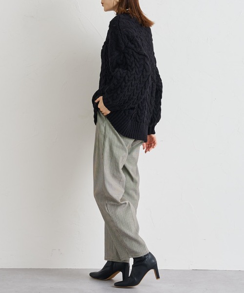 prose verse（プロズヴェール）の「ケーブル切替タートルニット（ニット/セーター・レディース・ブラック/グリーン/アイボリー/モカ・MEDIUM）」の18枚目の写真