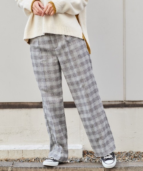 cepo（セポ）の「ツイードライクチェックトラウザー（その他パンツ・レディース・グレー/ブラウン/ブラック・S/M）」の2枚目の写真