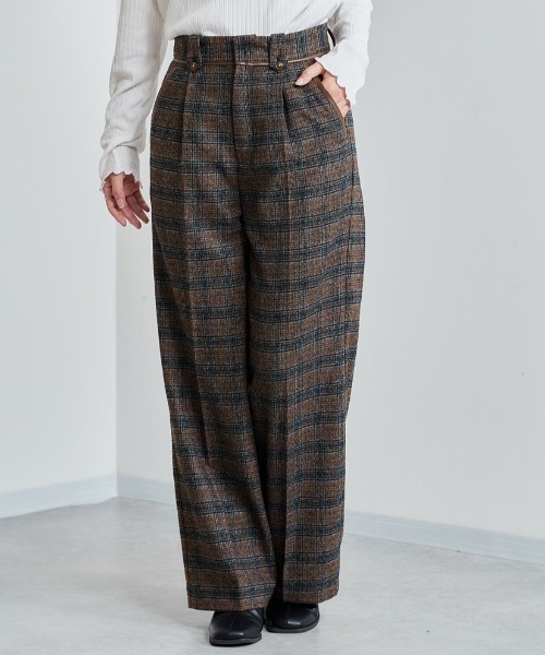 cepo（セポ）の「ツイードライクチェックトラウザー（その他パンツ・レディース・グレー/ブラウン/ブラック・S/M）」の9枚目の写真