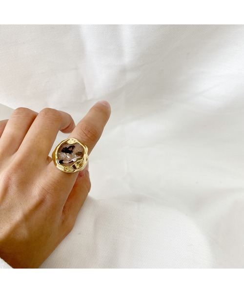 tone(トーン)の「【Laugh】Kirara Metalring(MA)(リング・レディース・ダークブラウン/ベージュ/グリーン・FREE)」の7枚目の写真