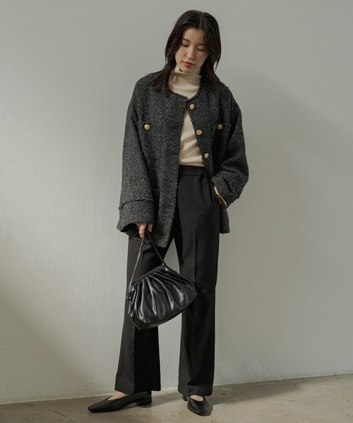 LOUNGEDRESS（ラウンジドレス）の「TRセンタープレスフレアPT（その他パンツ・レディース・ブラック/グレー/ボルドー・FREE）」の6枚目の写真