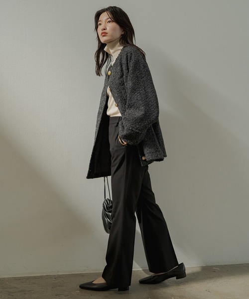 LOUNGEDRESS（ラウンジドレス）の「TRセンタープレスフレアPT（その他パンツ・レディース・ブラック/グレー/ボルドー・FREE）」の7枚目の写真