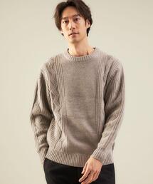 green label relaxing | タスマニアウール アラン クルーネック ニット(ニット/セーター)