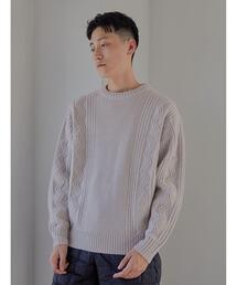 green label relaxing | タスマニアウール アラン クルーネック ニット(ニット/セーター)