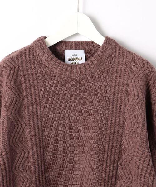green label relaxing（グリーンレーベルリラクシング）の「タスマニアウール アラン クルーネック ニット（ニット/セーター・メンズ・ベージュ/モカ/ダークグリーン/ブラック/ライトグレー・L/S/M/XL）」の18枚目の写真