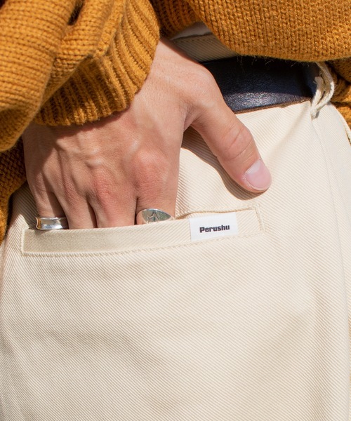 Perushu（ペルーシュ）の「ワンロールワイドチノパンツ（チノパンツ・メンズ・イエロー/グリーン/アイボリー・SMALL/MEDIUM/LARGE）」の18枚目の写真
