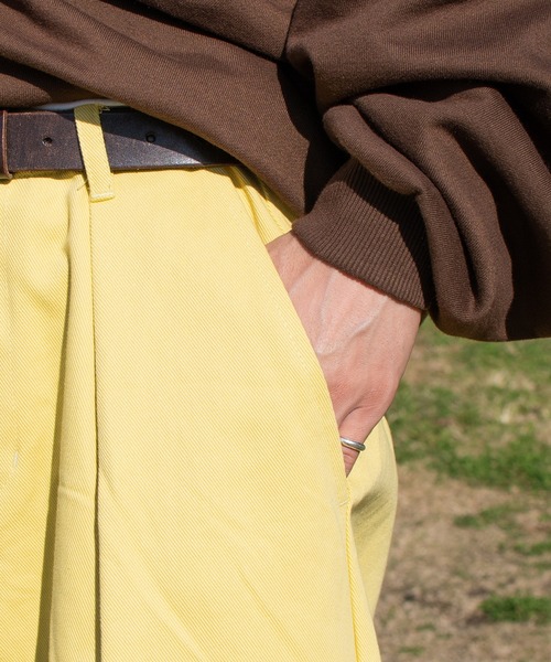 Perushu（ペルーシュ）の「ワンロールワイドチノパンツ（チノパンツ・メンズ・イエロー/グリーン/アイボリー・SMALL/MEDIUM/LARGE）」の9枚目の写真