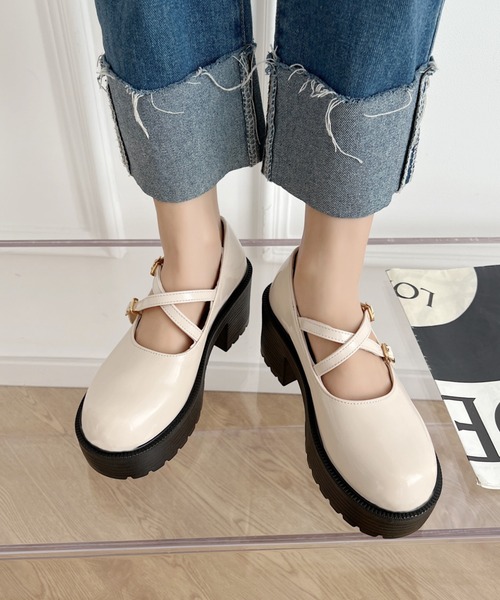 Shoes in Closet(シューズインクローゼット)の「厚底 スタイルアップソール 2WAYデザイン メリージェーン 1821(ドレスシューズ・レディース・ブラック/ブラック系その他/アイボリー・S/M/L/LL/XS/3L)」の16枚目の写真