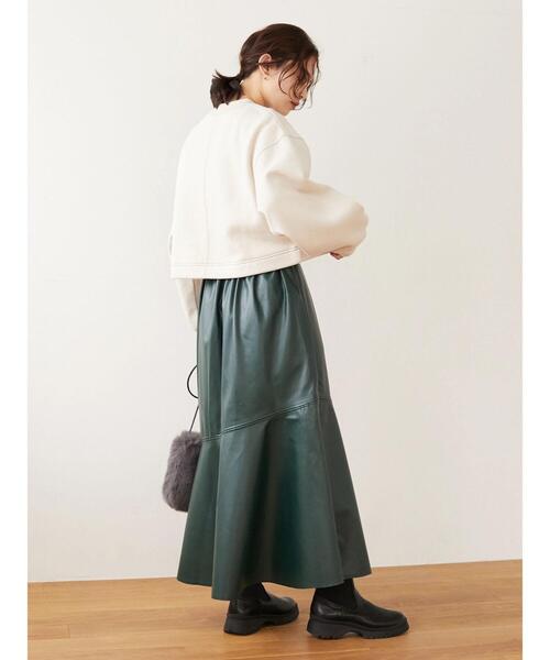 ELENCARE DUE(エレンカーレデュエ)の「・ELENCARE DUEロゴptショートプルオーバー*(スウェット・レディース・チャコールグレー/ベージュ/アイボリー/ボルドー・FREE)」の6枚目の写真