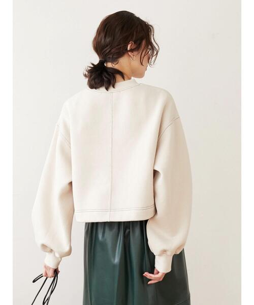 ELENCARE DUE(エレンカーレデュエ)の「・ELENCARE DUEロゴptショートプルオーバー*(スウェット・レディース・チャコールグレー/ベージュ/アイボリー/ボルドー・FREE)」の8枚目の写真