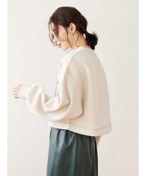 ELENCARE DUE(エレンカーレデュエ)の「・ELENCARE DUEロゴptショートプルオーバー*(スウェット・レディース・チャコールグレー/ベージュ/アイボリー/ボルドー・FREE)」の9枚目の写真