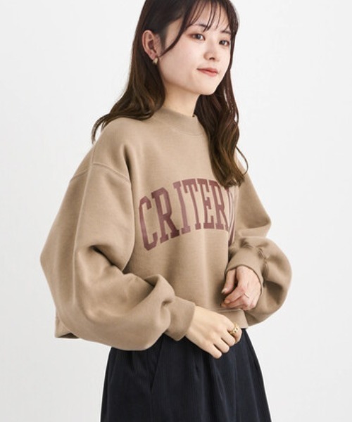 ELENCARE DUE(エレンカーレデュエ)の「・ELENCARE DUEロゴptショートプルオーバー*(スウェット・レディース・チャコールグレー/ベージュ/アイボリー/ボルドー・FREE)」の3枚目の写真