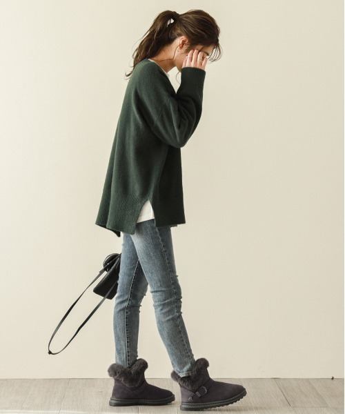 SUGAR BISKET（シュガービスケット）の「ベルト デザイン ムートンブーツ（パンプス・レディース・ブラック/ダークグレー・36/37/38/39/40）」の5枚目の写真