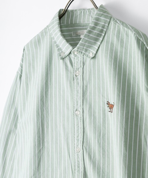 POWER TO THE PEOPLE（パワートゥーザピープル）の「エンブロイダリーストライプシャツ/ビッグシルエット/オーバーサイズシャツ（シャツ/ブラウス・メンズ・サックスブルー/イエロー/グリーン/ブルー系その他・M/L/XL）」の8枚目の写真