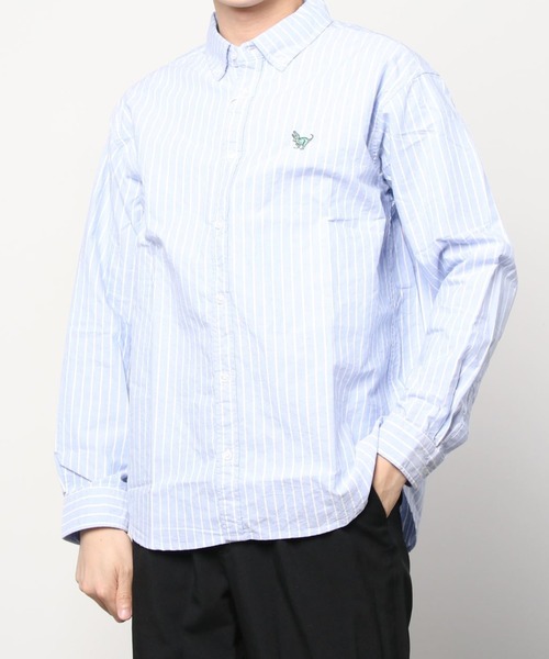 POWER TO THE PEOPLE（パワートゥーザピープル）の「エンブロイダリーストライプシャツ/ビッグシルエット/オーバーサイズシャツ（シャツ/ブラウス・メンズ・サックスブルー/イエロー/グリーン/ブルー系その他・M/L/XL）」の14枚目の写真