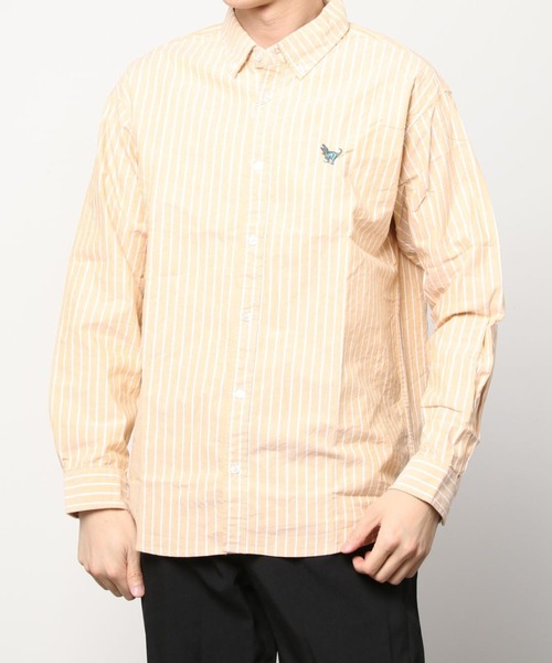 POWER TO THE PEOPLE（パワートゥーザピープル）の「エンブロイダリーストライプシャツ/ビッグシルエット/オーバーサイズシャツ（シャツ/ブラウス・メンズ・サックスブルー/イエロー/グリーン/ブルー系その他・M/L/XL）」の12枚目の写真