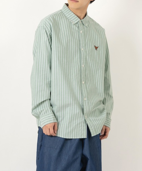 POWER TO THE PEOPLE（パワートゥーザピープル）の「エンブロイダリーストライプシャツ/ビッグシルエット/オーバーサイズシャツ（シャツ/ブラウス・メンズ・サックスブルー/イエロー/グリーン/ブルー系その他・M/L/XL）」の15枚目の写真