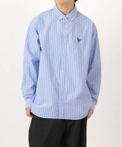 POWER TO THE PEOPLE（パワートゥーザピープル）の「エンブロイダリーストライプシャツ/ビッグシルエット/オーバーサイズシャツ（シャツ/ブラウス・メンズ・サックスブルー/イエロー/グリーン/ブルー系その他・M/L/XL）」の17枚目の写真