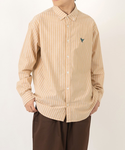 POWER TO THE PEOPLE（パワートゥーザピープル）の「エンブロイダリーストライプシャツ/ビッグシルエット/オーバーサイズシャツ（シャツ/ブラウス・メンズ・サックスブルー/イエロー/グリーン/ブルー系その他・M/L/XL）」の21枚目の写真