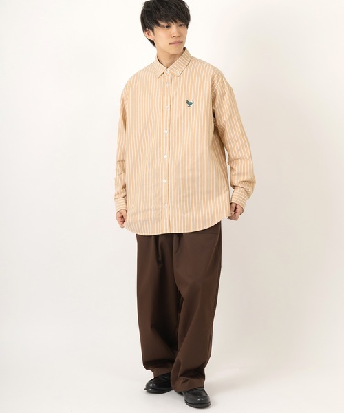 POWER TO THE PEOPLE（パワートゥーザピープル）の「エンブロイダリーストライプシャツ/ビッグシルエット/オーバーサイズシャツ（シャツ/ブラウス・メンズ・サックスブルー/イエロー/グリーン/ブルー系その他・M/L/XL）」の22枚目の写真