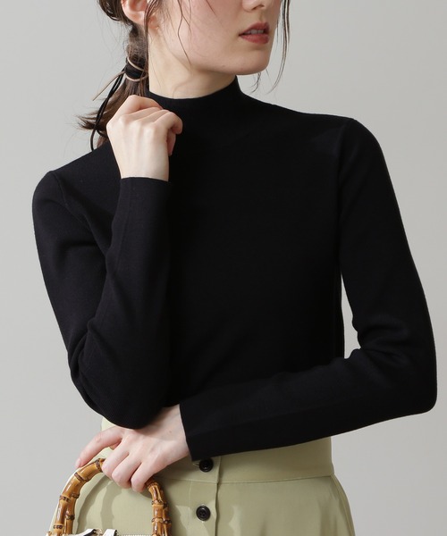 N.（N. Natural Beauty Basic）（エヌエヌナチュラルビューティーベーシック）の「◆総針ボトルネックニット（ニット/セーター・レディース・ブラック/グレー/ライトグリーン/クリーム/モーブ系・MEDIUM）」の18枚目の写真