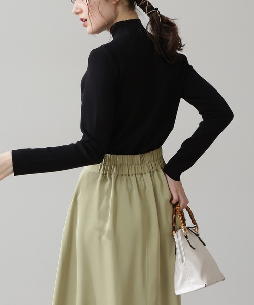 N.（N. Natural Beauty Basic）（エヌエヌナチュラルビューティーベーシック）の「◆総針ボトルネックニット（ニット/セーター・レディース・ブラック/グレー/ライトグリーン/クリーム/モーブ系・MEDIUM）」の17枚目の写真