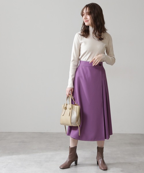 N.（N. Natural Beauty Basic）（エヌエヌナチュラルビューティーベーシック）の「◆総針ボトルネックニット（ニット/セーター・レディース・ブラック/グレー/ライトグリーン/クリーム/モーブ系・MEDIUM）」の10枚目の写真