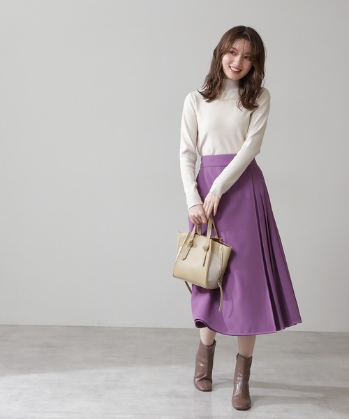 N.（N. Natural Beauty Basic）（エヌエヌナチュラルビューティーベーシック）の「◆総針ボトルネックニット（ニット/セーター・レディース・ブラック/グレー/ライトグリーン/クリーム/モーブ系・MEDIUM）」の11枚目の写真