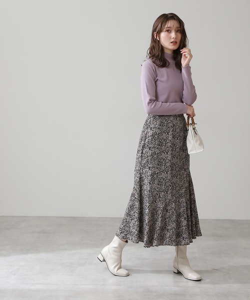 N.（N. Natural Beauty Basic）（エヌエヌナチュラルビューティーベーシック）の「◆総針ボトルネックニット（ニット/セーター・レディース・ブラック/グレー/ライトグリーン/クリーム/モーブ系・MEDIUM）」の14枚目の写真