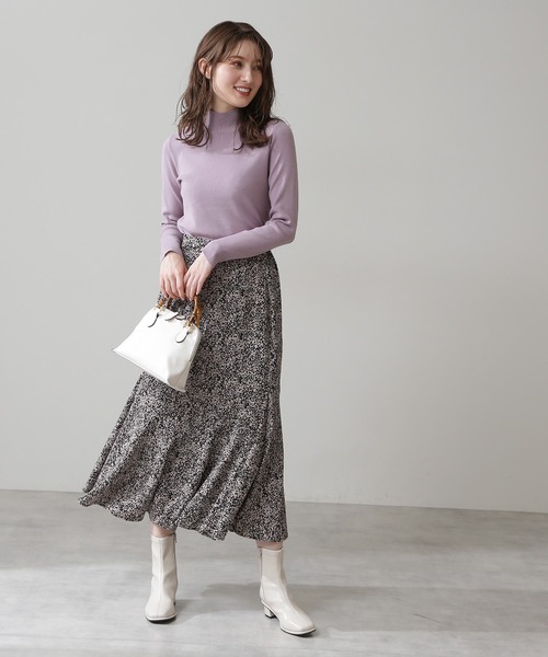 N.（N. Natural Beauty Basic）（エヌエヌナチュラルビューティーベーシック）の「◆総針ボトルネックニット（ニット/セーター・レディース・ブラック/グレー/ライトグリーン/クリーム/モーブ系・MEDIUM）」の15枚目の写真