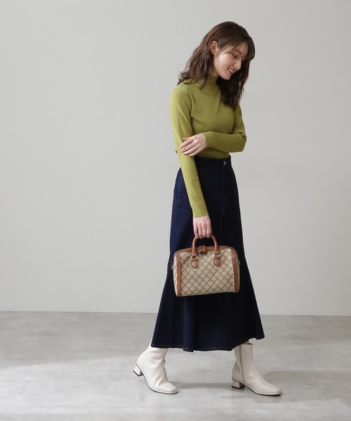 N.（N. Natural Beauty Basic）（エヌエヌナチュラルビューティーベーシック）の「◆総針ボトルネックニット（ニット/セーター・レディース・ブラック/グレー/ライトグリーン/クリーム/モーブ系・MEDIUM）」の13枚目の写真