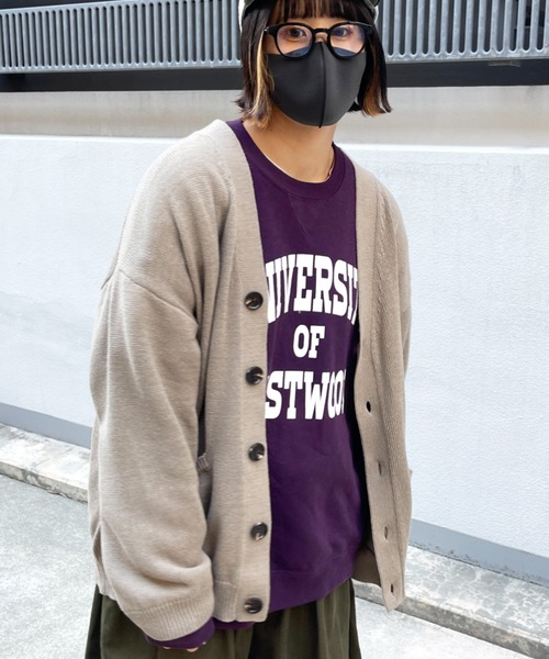 CPCM（シーピーシーエム）の「22SS強撚カーディガン（カーディガン/ボレロ・メンズ・チャコールグレー/グレイッシュベージュ/グリーン/パープル/イエロー/ブルー・FREE）」の3枚目の写真