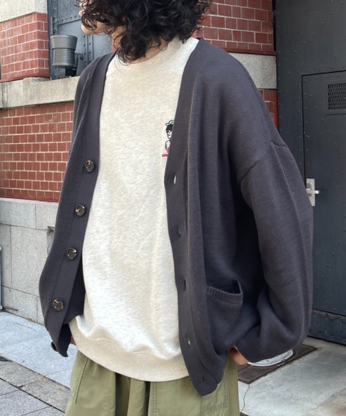 CPCM（シーピーシーエム）の「22SS強撚カーディガン（カーディガン/ボレロ・メンズ・チャコールグレー/グレイッシュベージュ/グリーン/パープル/イエロー/ブルー・FREE）」の2枚目の写真