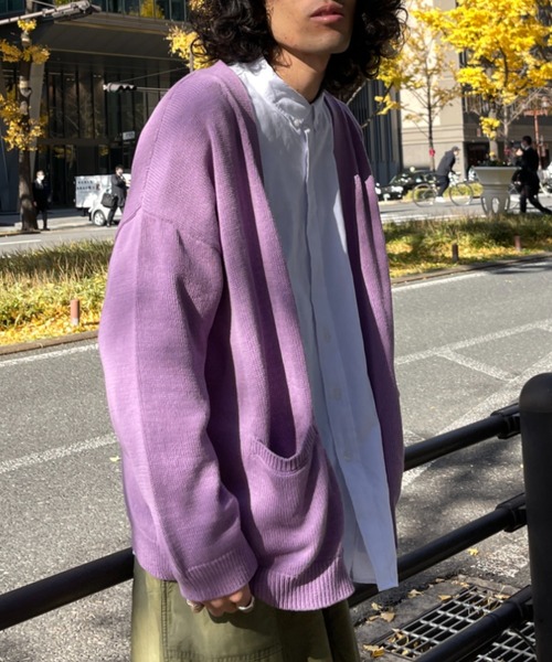 CPCM（シーピーシーエム）の「22SS強撚カーディガン（カーディガン/ボレロ・メンズ・チャコールグレー/グレイッシュベージュ/グリーン/パープル/イエロー/ブルー・FREE）」の21枚目の写真