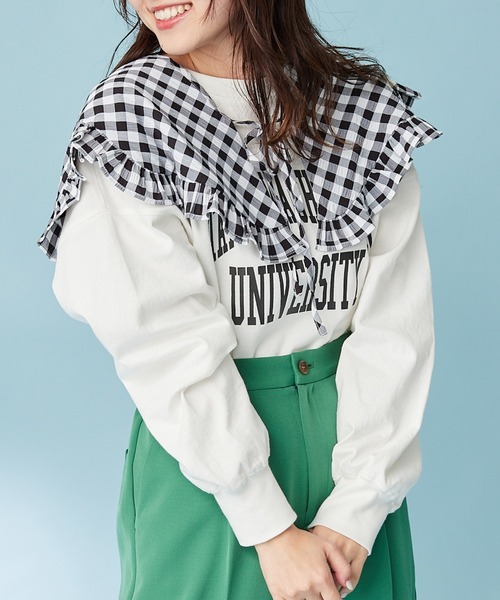 HELLO.SANFRANCISCO(ハローサンフランシスコ)の「【HELLO.SANFRANCISCO】ギンガムチェック付け衿ブラウス(シャツ/ブラウス・レディース・ブラック/ブルー・ONE SIZE)」の14枚目の写真