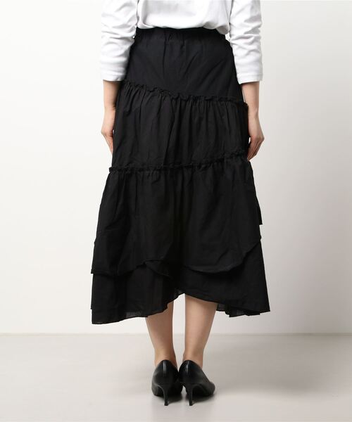 KOBE LETTUCE(コウベレタス)の「ランダムティアードスカート(スカート・レディース・ホワイト系/ブラック・FREE)」の3枚目の写真