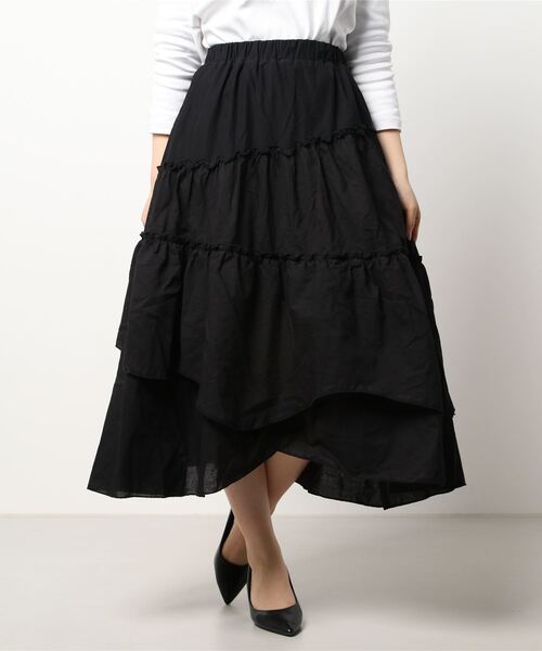 KOBE LETTUCE(コウベレタス)の「ランダムティアードスカート(スカート・レディース・ホワイト系/ブラック・FREE)」の10枚目の写真