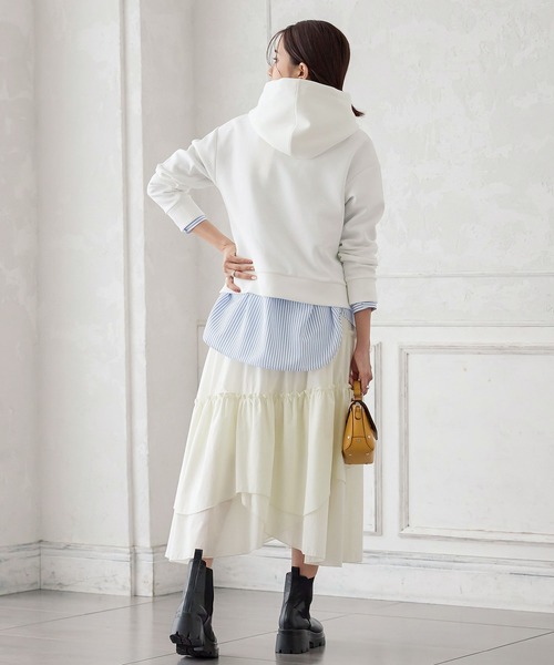 KOBE LETTUCE(コウベレタス)の「ランダムティアードスカート(スカート・レディース・ホワイト系/ブラック・FREE)」の6枚目の写真