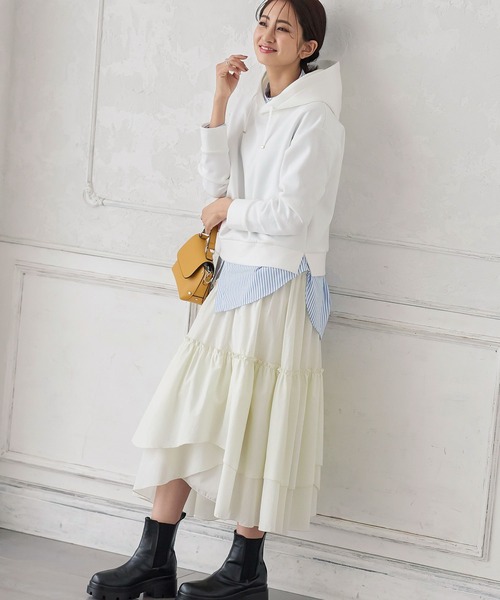 KOBE LETTUCE(コウベレタス)の「ランダムティアードスカート(スカート・レディース・ホワイト系/ブラック・FREE)」の7枚目の写真