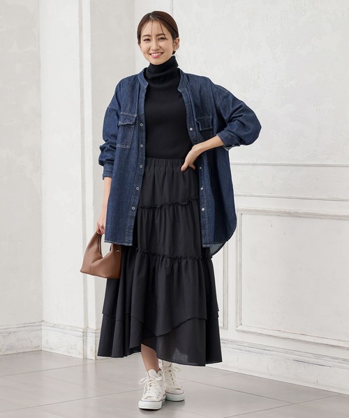 KOBE LETTUCE(コウベレタス)の「ランダムティアードスカート(スカート・レディース・ホワイト系/ブラック・FREE)」の8枚目の写真