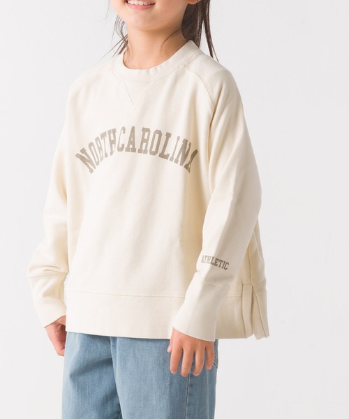 OMNES(オムネス)の「キッズ 裏毛スウェット ラグランプルオーバー ロゴプリント(スウェット・キッズ・ネイビー/アイボリー/モスグリーン/チャコール・100/110/120/130/140)」の2枚目の写真