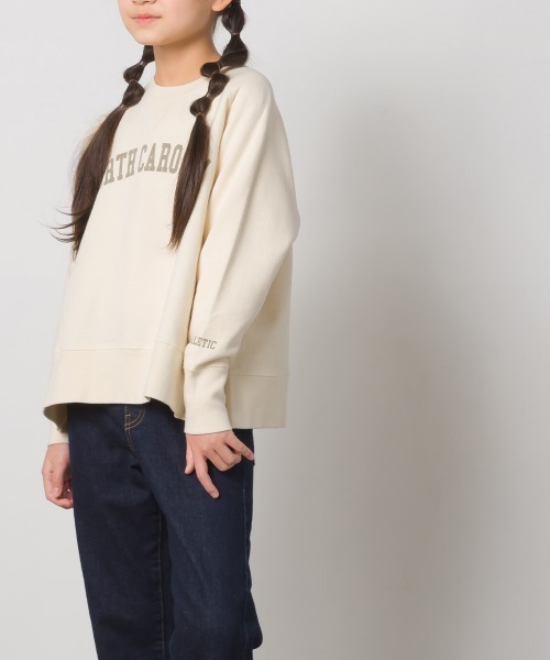 OMNES(オムネス)の「キッズ 裏毛スウェット ラグランプルオーバー ロゴプリント(スウェット・キッズ・ネイビー/アイボリー/モスグリーン/チャコール・100/110/120/130/140)」の6枚目の写真