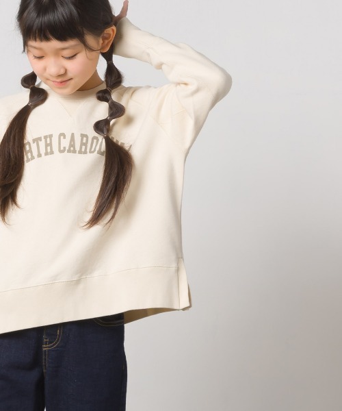 OMNES(オムネス)の「キッズ 裏毛スウェット ラグランプルオーバー ロゴプリント(スウェット・キッズ・ネイビー/アイボリー/モスグリーン/チャコール・100/110/120/130/140)」の8枚目の写真