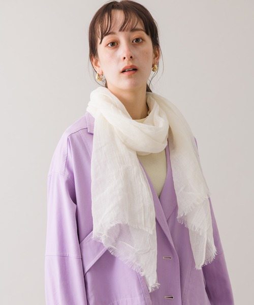 KATHARINE ROSS(キャサリンロス)の「【KATHARINE ROSS】UVカット綿麻ストール WEB限定(ストール/ショール・レディース・ベージュ/ブルー/アイボリー・MEDIUM)」の8枚目の写真